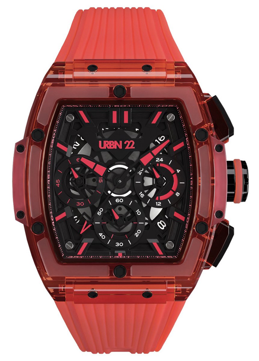 URBN22 Nitro Coral Red streetlife chronograaf horloge
