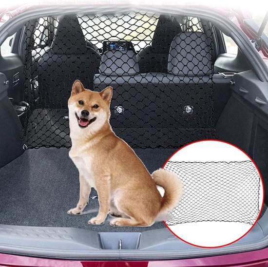 Pssopp Hond achterbank barrière honden bagagenet achterbank hond veiligheidsnet auto veiligheidsnet scheidingsnet auto achterbank net voor veilig en aangenaam reizen, 71 x 45 cm