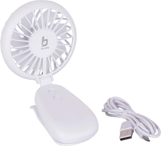 Oplaadbare mini tafelventilator met klem, 2 standen, USB, compact, inklapbaar, camping en huis