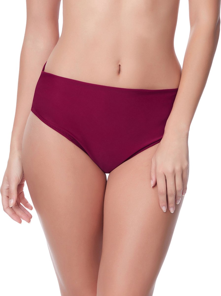 Merry Style MS-VO-M72W Dames Zwembroek - Zwemshorts - Bikinibroekje - Elastische tailleband - Polyamide & Elastaan - Wijnrood (5288) - 44