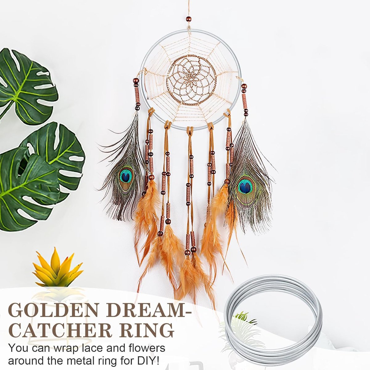 Metalen draad ringen wit 10cm - 10 stuks