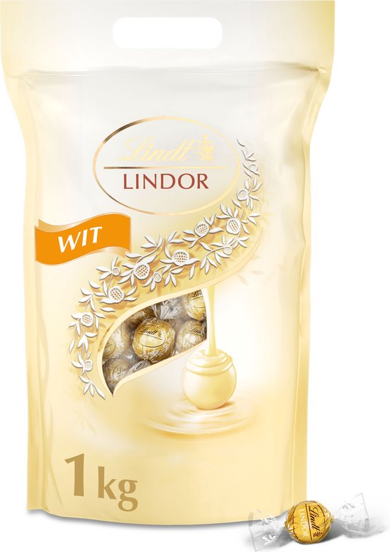 Foto: Lindt lindor witte chocolade bonbons 1kg 80 chocolade bonbons