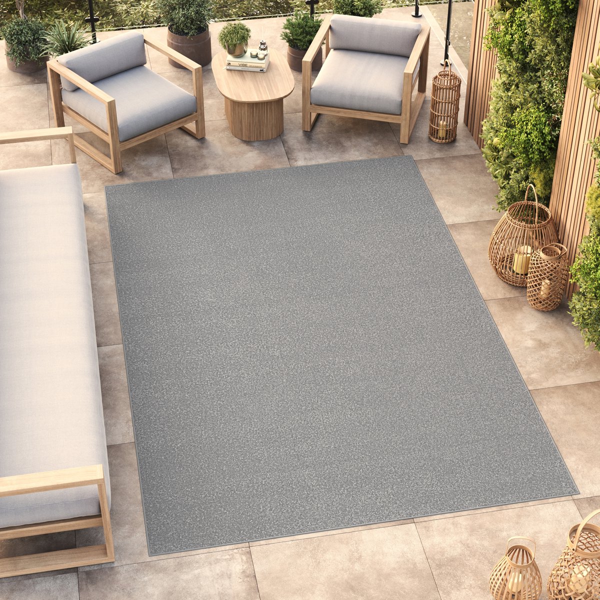 Tapiso Mono Vloerkleed Grijs Binnen en Buiten Tapijt Maat- 240x330