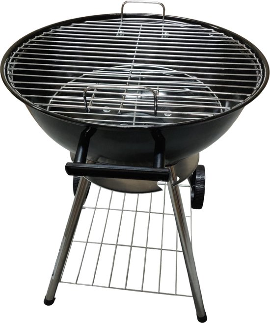 Premfy Luxe Kogelbarbecue - Houtskoolbarbecue - Ronde Barbecue op Wielen - 46x76 cm - Instelbaar Luchtrooster - Grilloppervlak Ø 45 cm - Met As Vanger - BBQ Grill - Kettle - Zwart van Premfy Luxe — afbeelding 3
