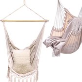 Hangstoel Beige - Braziliaanse Hangmat Stoel - Schommel - voor Buiten