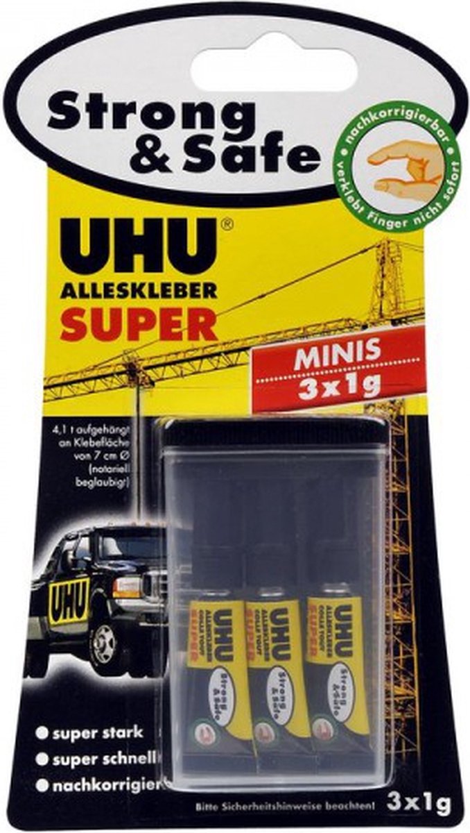 UHU UH44305, Gel, RoHS, REACH, CE, Blister, 3 stuk(s)