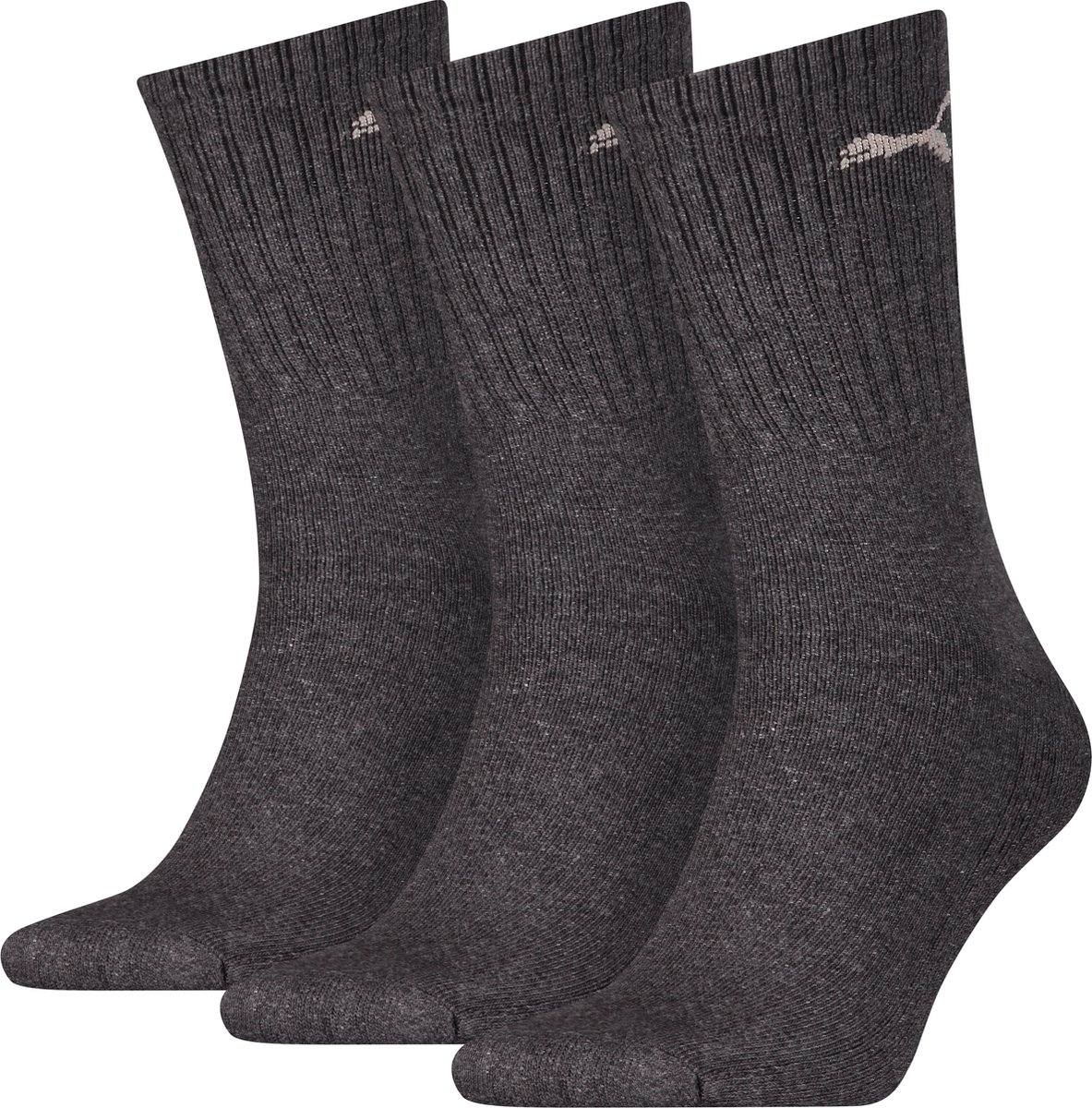 Puma 6-Pack Badstof Sportsokken Schokdempende Zool Heren Dames – 7312 Antraciet