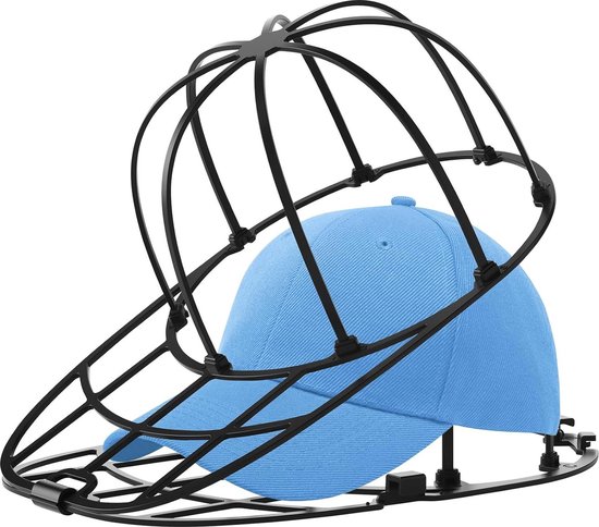 Cage De Lavage Pour Casquette De Baseball - Support Pliable Machine à Laver - Protège La Forme - Plastique Noir - 28.5x19.5x10 Cm