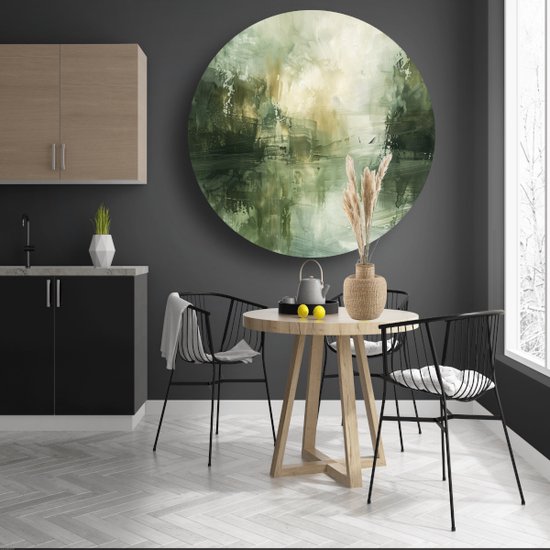 Cercles muraux expressionnisme abstrait - Tableau art moderne rond - Tableau Salon - Décoration salon industriel - Tableau Forex - Décoration murale chambre cercle mural forex 90x90 cm
