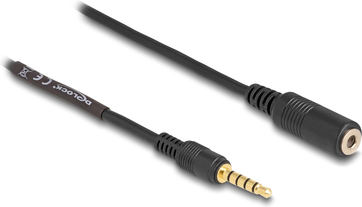 Delock Extension Cable Stereo Jack 3.5 mm 5 pin male to female 3 m black