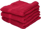 3x Voordelige handdoeken rood 50 x 100 cm 420 grams - Badkamer textiel badhanddoeken