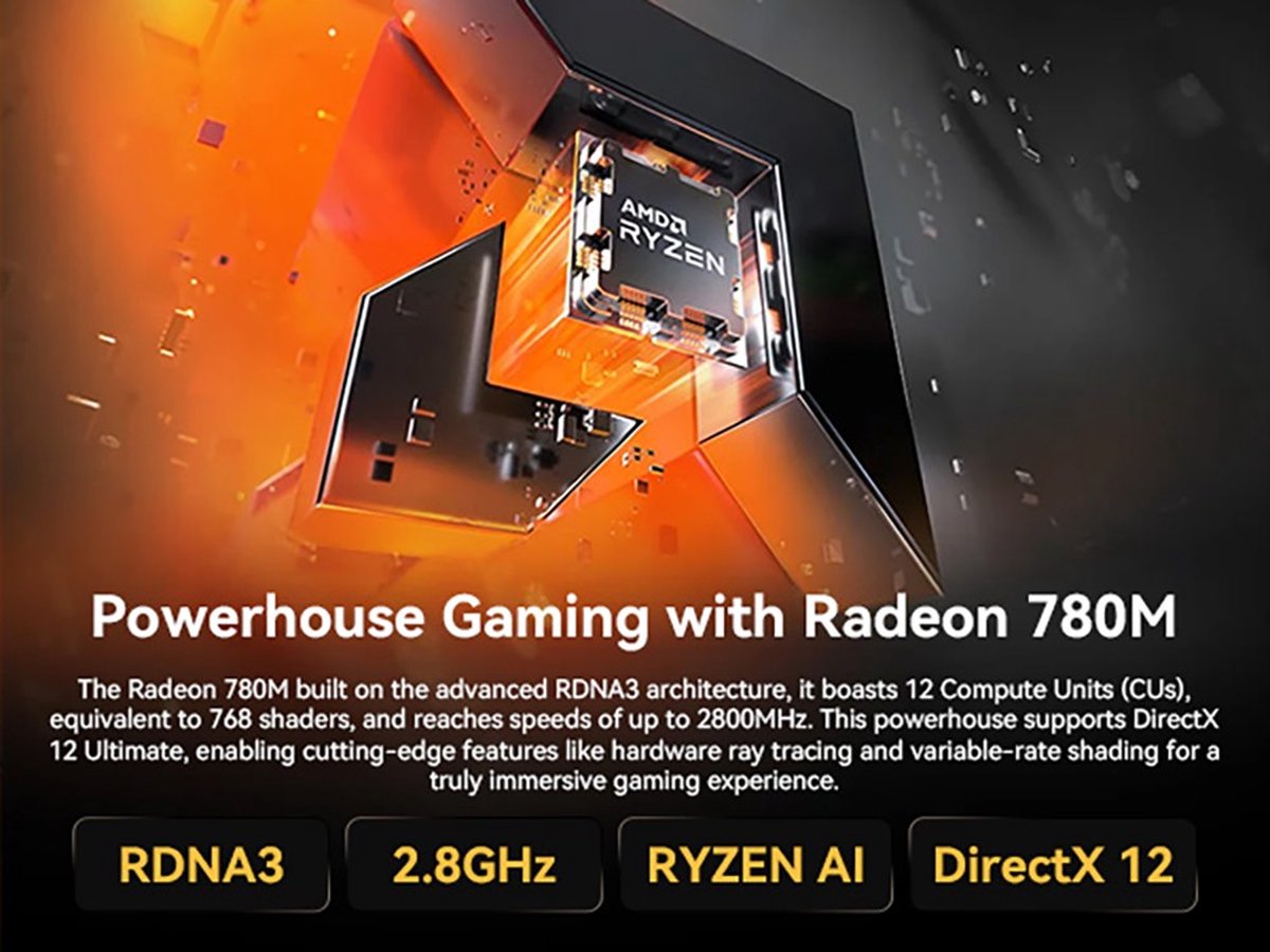 Geekom A8 mini pc - AMD Ryzen 7 8845HS - 32GB RAM - 1TB SSD - WiFi