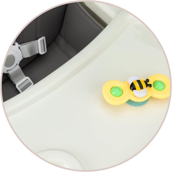 Voederstoel 3-in-1 product stabiel verstelbare riemen ergonomische zitting pluche inzetstuk inclusief speelgoed maximale hygiëne uitneembaar dienblad zwart-grijs kleur - kinderstoel van Hauck — afbeelding 2