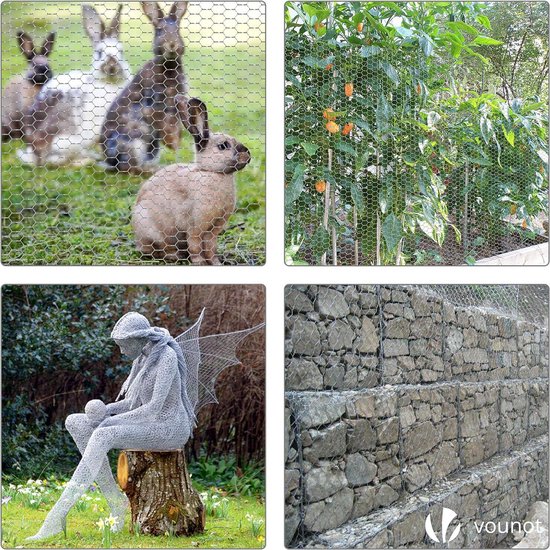 Grillage A Poule 10/25m, Grillage Clôture Rigide Pour Jardin Taille Des Mailles: 27 Mm - 1m X