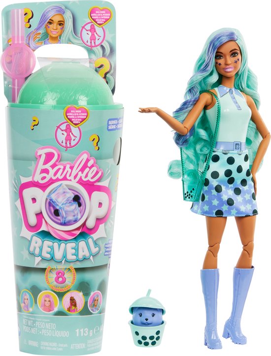 Foto: Barbie reveal bubbelthee barbiepop groene thee