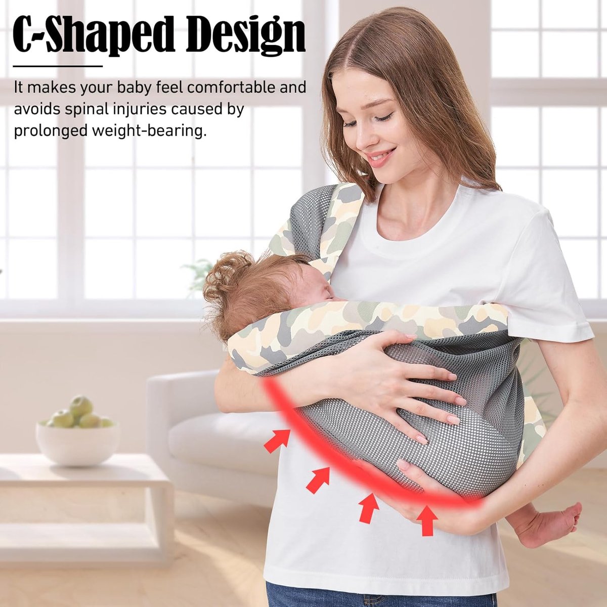 Porte Bebe Epaule Écharpe De Portage Bébé Réglable KSJEHW Pour - Main Image