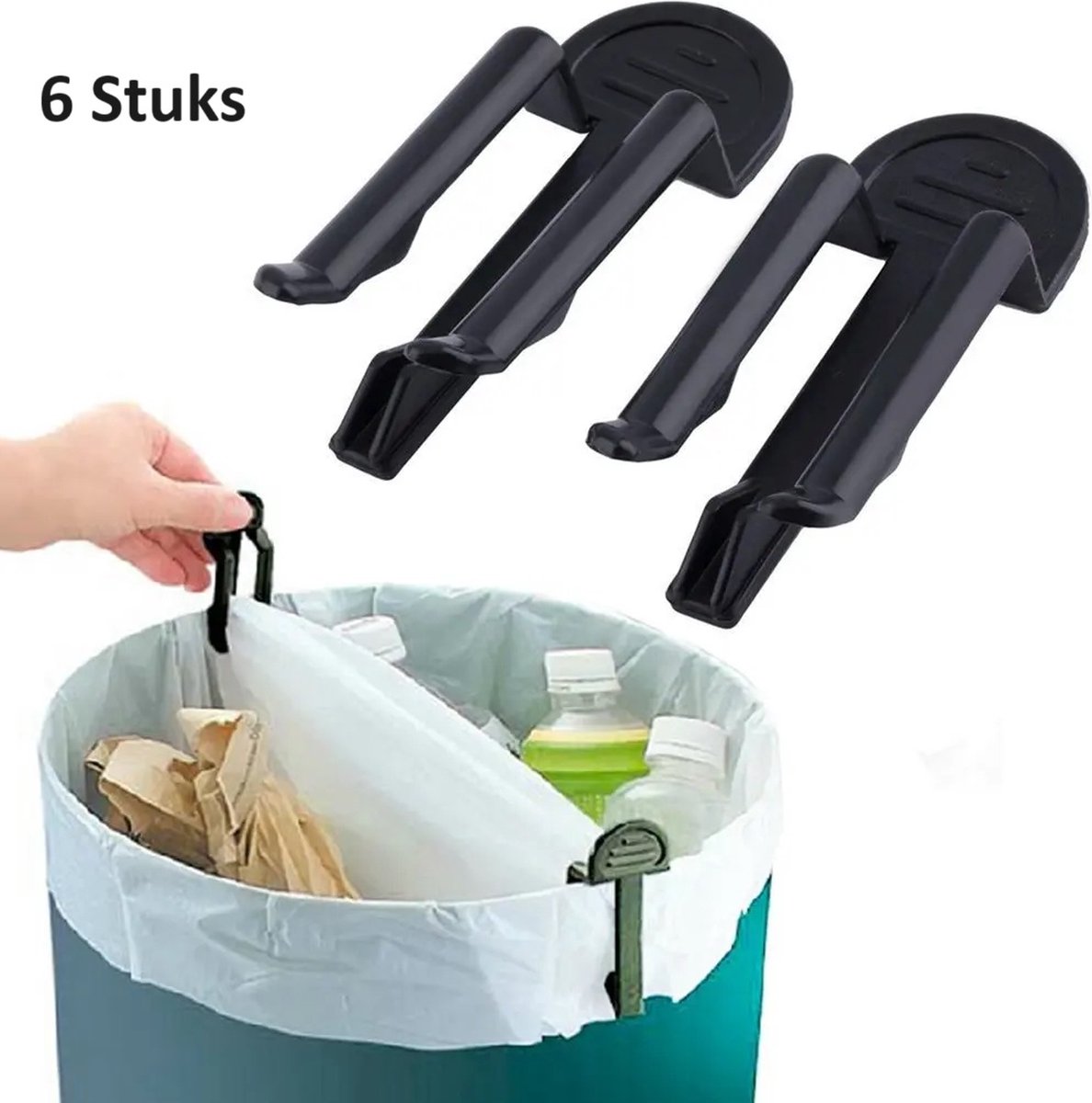 Goedkoopste 6 Stuks Vuilnisbak Clips I Vuilniszak Grip I Prullenbak Fixatie Clips Voor Vuilniszak I Vuilniszak Klem I Zwart