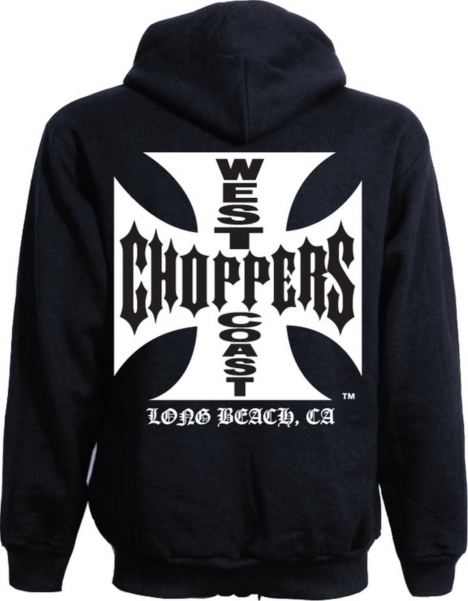 WCC West Coast Choppers Hoodie Iron Cross Light Cotton Zipper Schwarz M