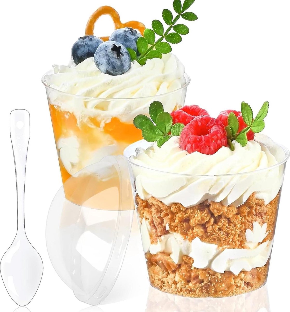 YWKJDDM Dessertbekers, plastic, 50 stuks, mini-dessertbekers