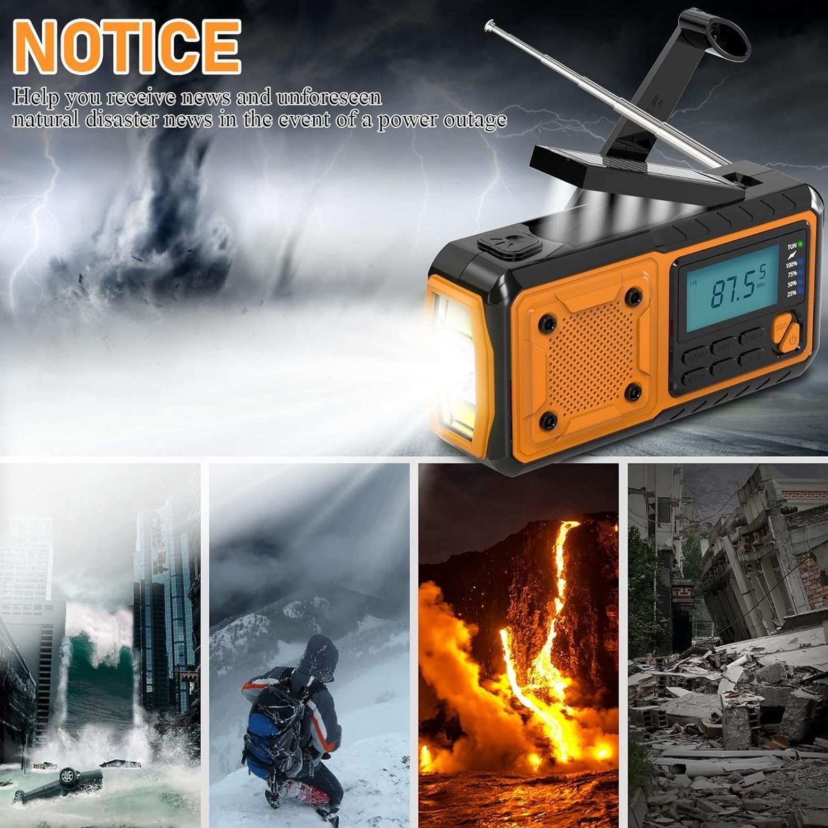 Radio Portable AM/FM/SW Avec Casque - Écran LCD, Alarme, Veille - Alimentée Par Piles AA (Noir) - 10