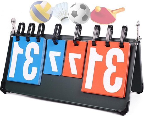Tableau De Score Numérique Portable 4 Chiffres - Pour Football, Basket, Volley, Etc. (42x23 Cm, Étanche)