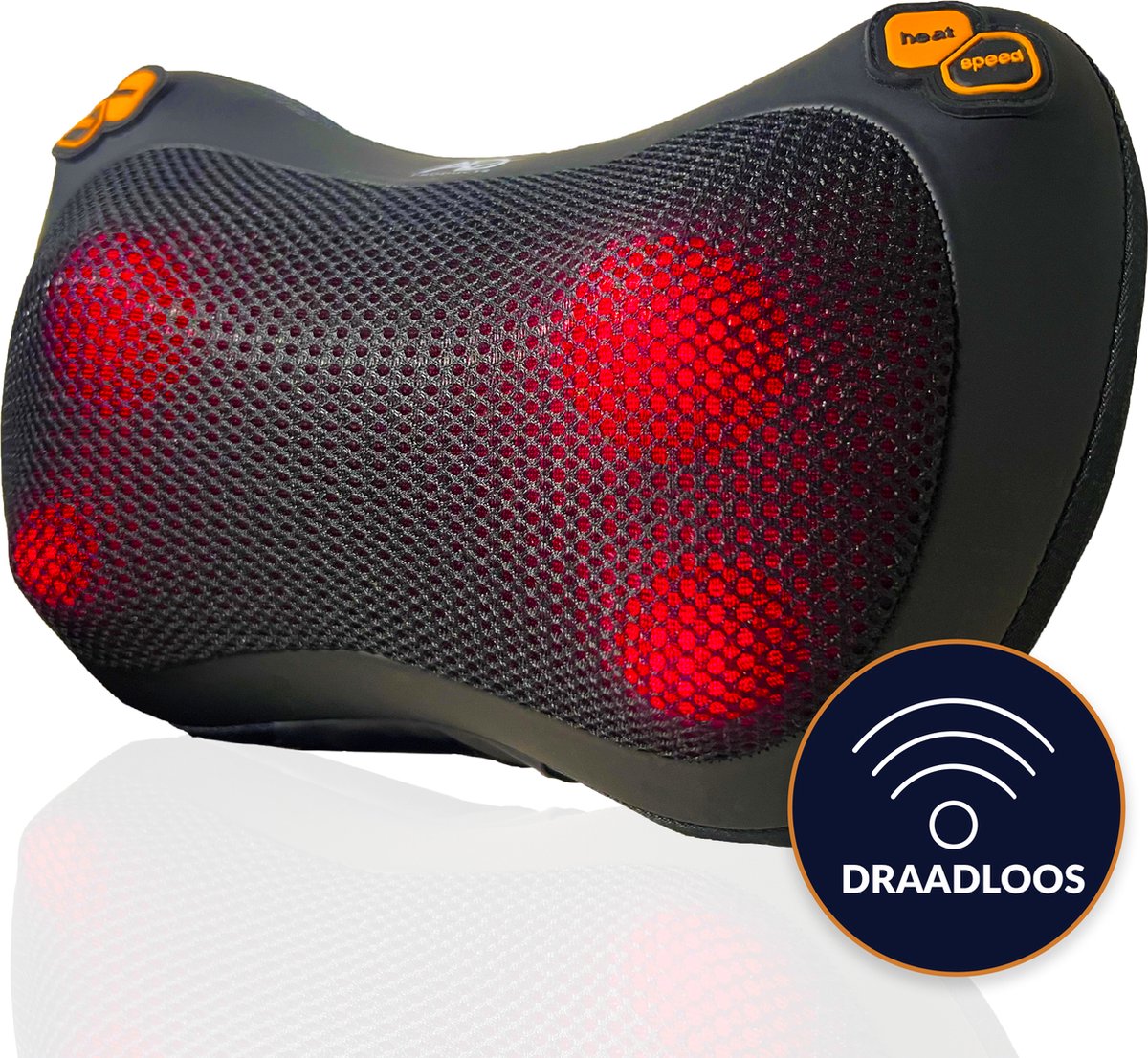 AD Loyal Products Draadloos Massagekussen - Nek en Rug Shiatsu Massagekussen - Infrarood Verwarming - Fysio Effect - Slaapmasker
