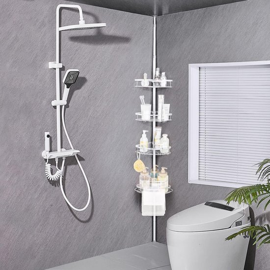 Étagère D'angle Télescopique Pour Salle De Bain Et Pour Douche - Meuble