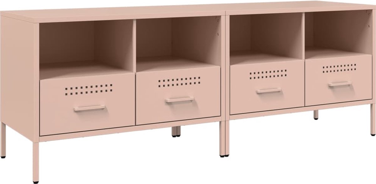 vidaXL - Tv-meubelen - 2 - st - 68x39x50,5 - cm - staal - roze