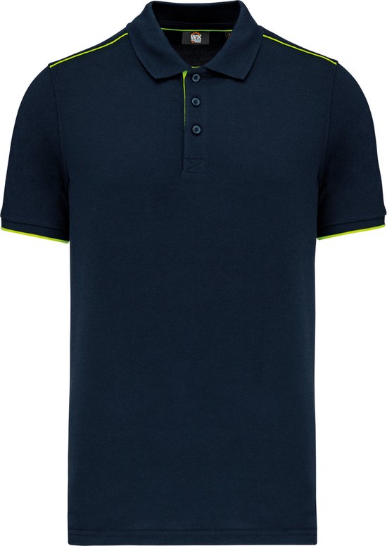 Polo Homme XXL Coupe du Monde. Designed To Work Col avec boutons Manches courtes Marine / Yellow Fluo 65% Polyester, 35% Katoen