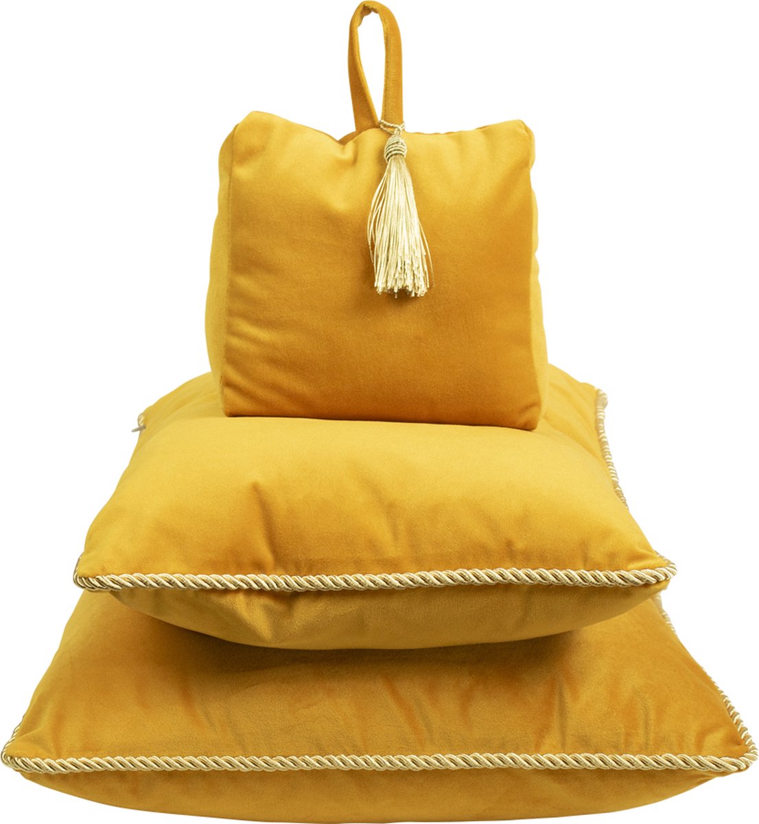 half kussen fluweel goud honing 35x45cm