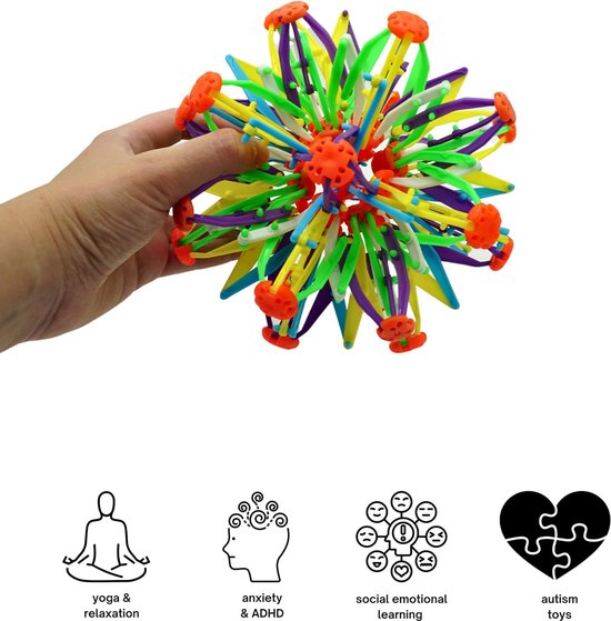 Boule Magique Extensible – 16,7 à 28,4 Cm – ABS Coloré – Anti-stress Et Sensoriel – Dès 3 Ans – Cadeau Original