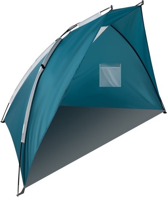 MOZY - Strandtent - 220 x 120 x 120 - Blauw - met Draagtas - Opvouwbaar - Zonwering - Windbescherming - Zonbescherming - Strand Tent - Beachtent van MOZY — afbeelding 4