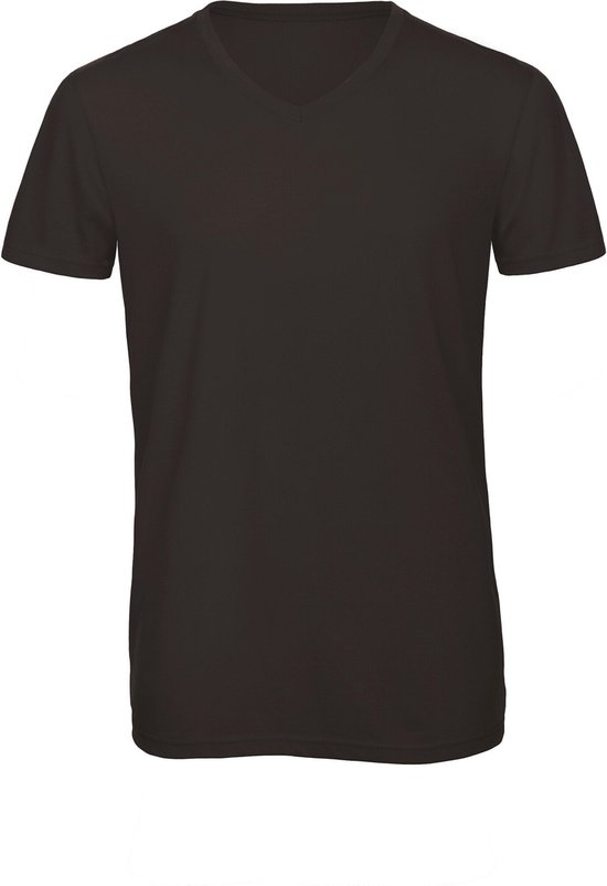 T-shirt col V B&C TriBlend CGTM057 - Noir - S