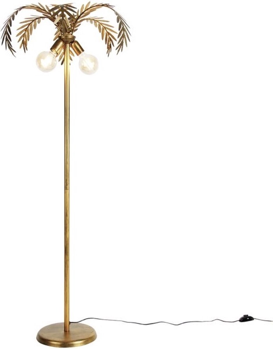 Vloerlamp Palm H 156 cm goud bruin