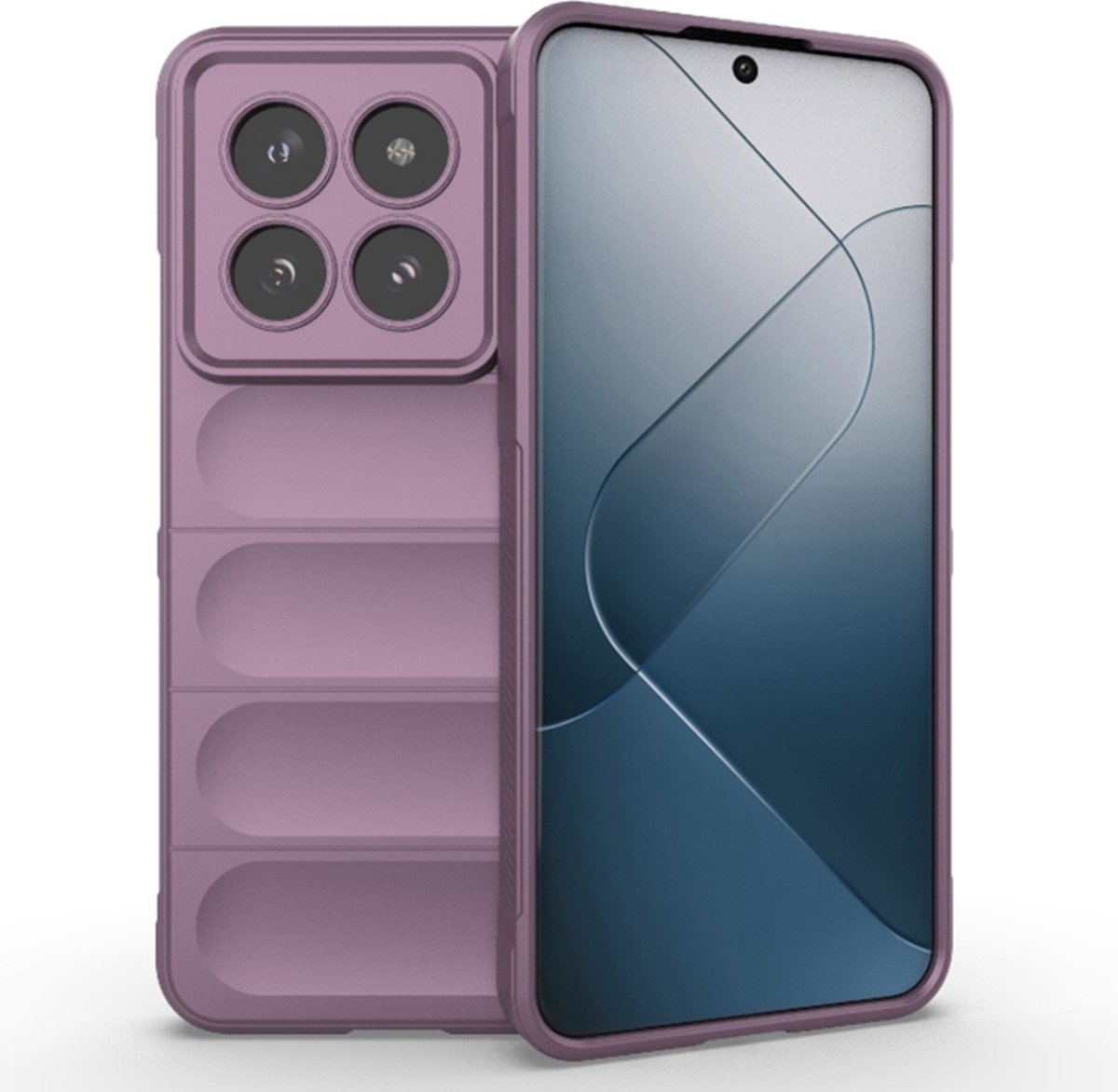 Techsuit Magic Shield Silicone Back Cover hoesje voor Xiaomi 14 Pro - Paars