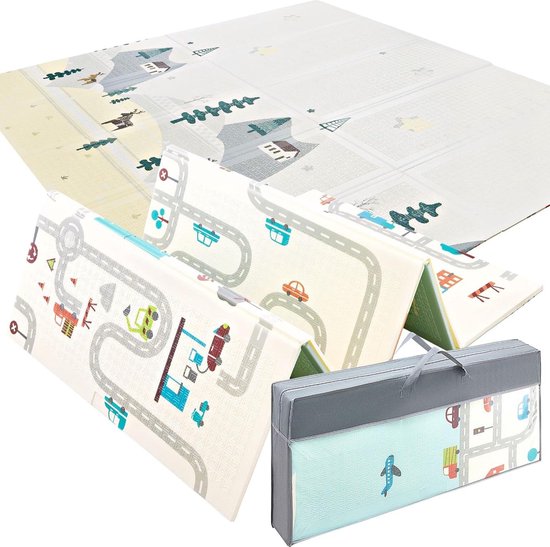 Baby Speelkleed Opvouwbaar - 200 X 180 X 10 Cm - Schuimmat Kruipmat - Waterdicht en Draagbaar - Geschikt Voor Kinderen - Niet Giftig - Vloermat Verdikt - Mamabrum play mat baby