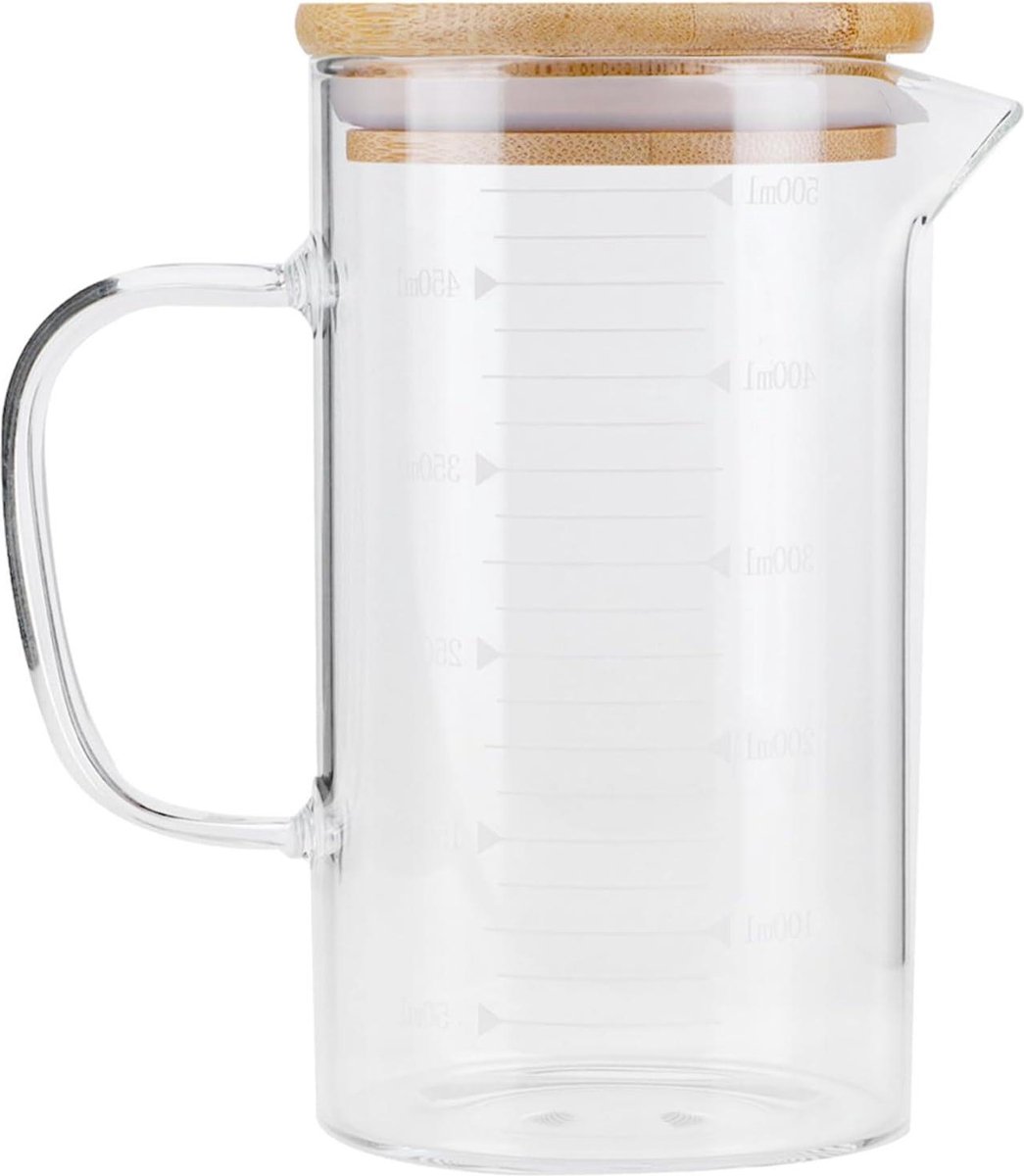 Hittebestendige Glazen Maatkan Borosilicaatglas Maatglas Met Deksel 500ml Measuring cup