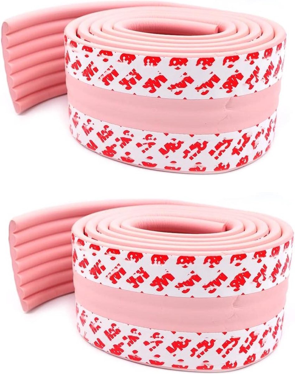 Image of 2 stuks Schuim Veiligheidsstrips 2M Veiligheidsrand Beschermstrip-Rand Hoekbeschermers Schuimrol voor Kinderen - Roze