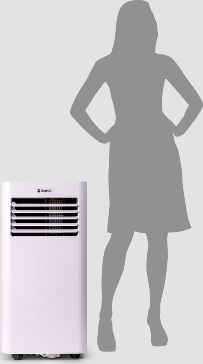 Mobiele airco BluMill 7000 BTU met wifi, ontvochtiger, wieltjes, raamafdichting, voor kamers tot 20m² - Afbeelding 4