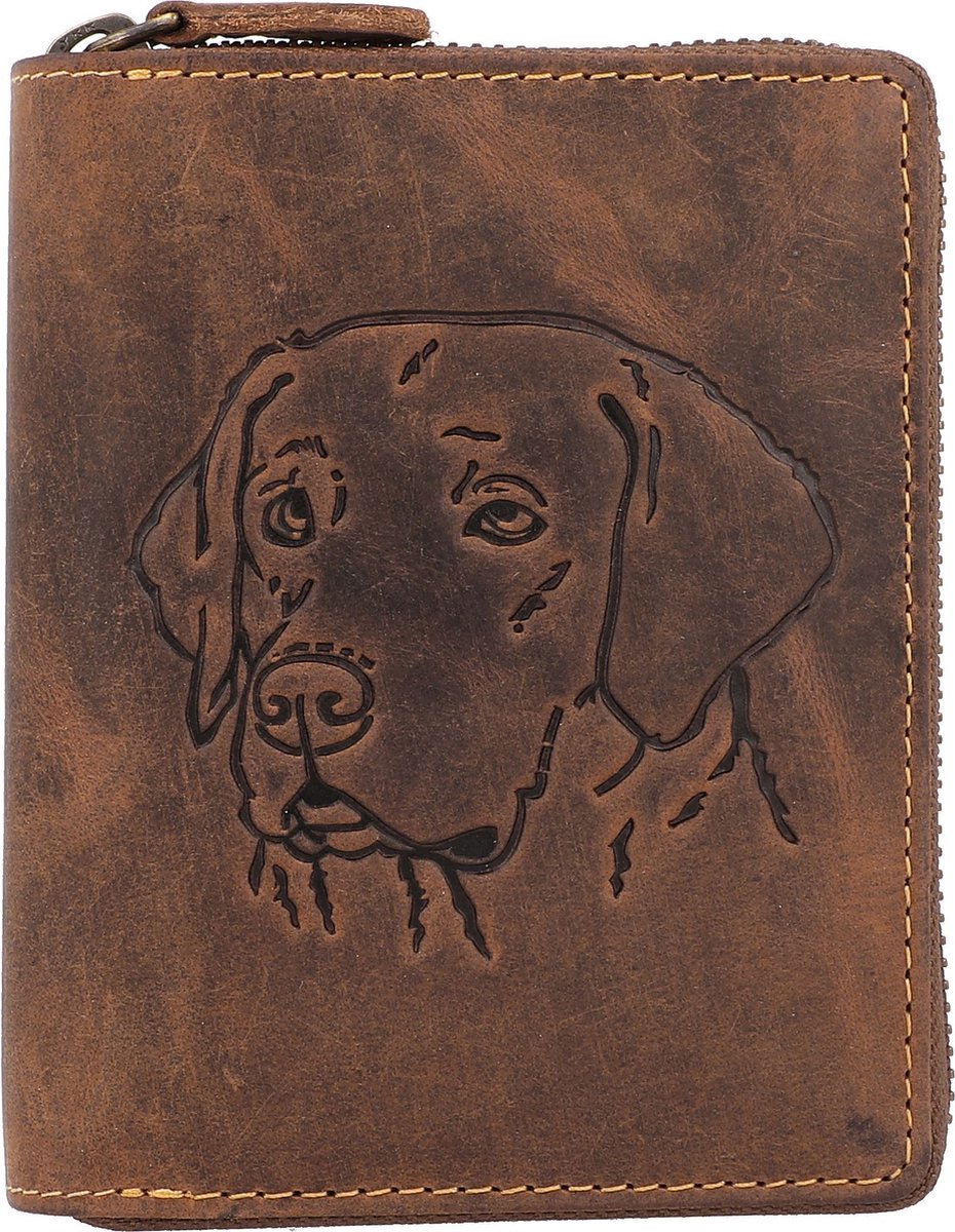 Greenburry Vintage Dierenriem Portemonnee Leer 10 cm - Jongens - Staand formaat - dog