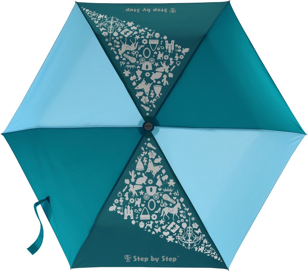 Step by Step Magic Rain Effect Kinder Zakparaplu 22,5 cm - 100cm Diameter - petrol