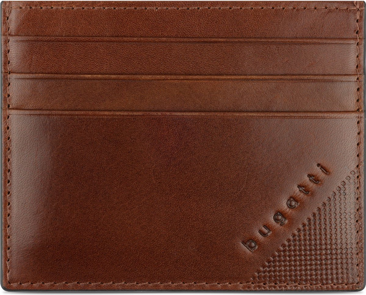 Bugatti Nobile Kredietkaart etui RFID-bescherming Leer 10 cm - 6 Sleuven - cognac
