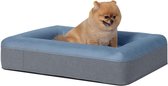 Orthopedisch Hondenkussen - Hondenbed - Hondenman - Benchkussen - Blauw met Grijs