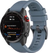 By Qubix - 22mm Quickfit - Siliconen sportbandje - Grijsblauw - Garmin Approach S60 & S62 - Instinct - Instinct 2 (Solar) - Garmin bandje