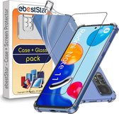 ebestStar - Hoes voor Xiaomi Redmi Note 11, 11S, Silicone Slim Cover Case, Versterkte Hoeken en Randen hoesje, Transparant + Gehard Glas