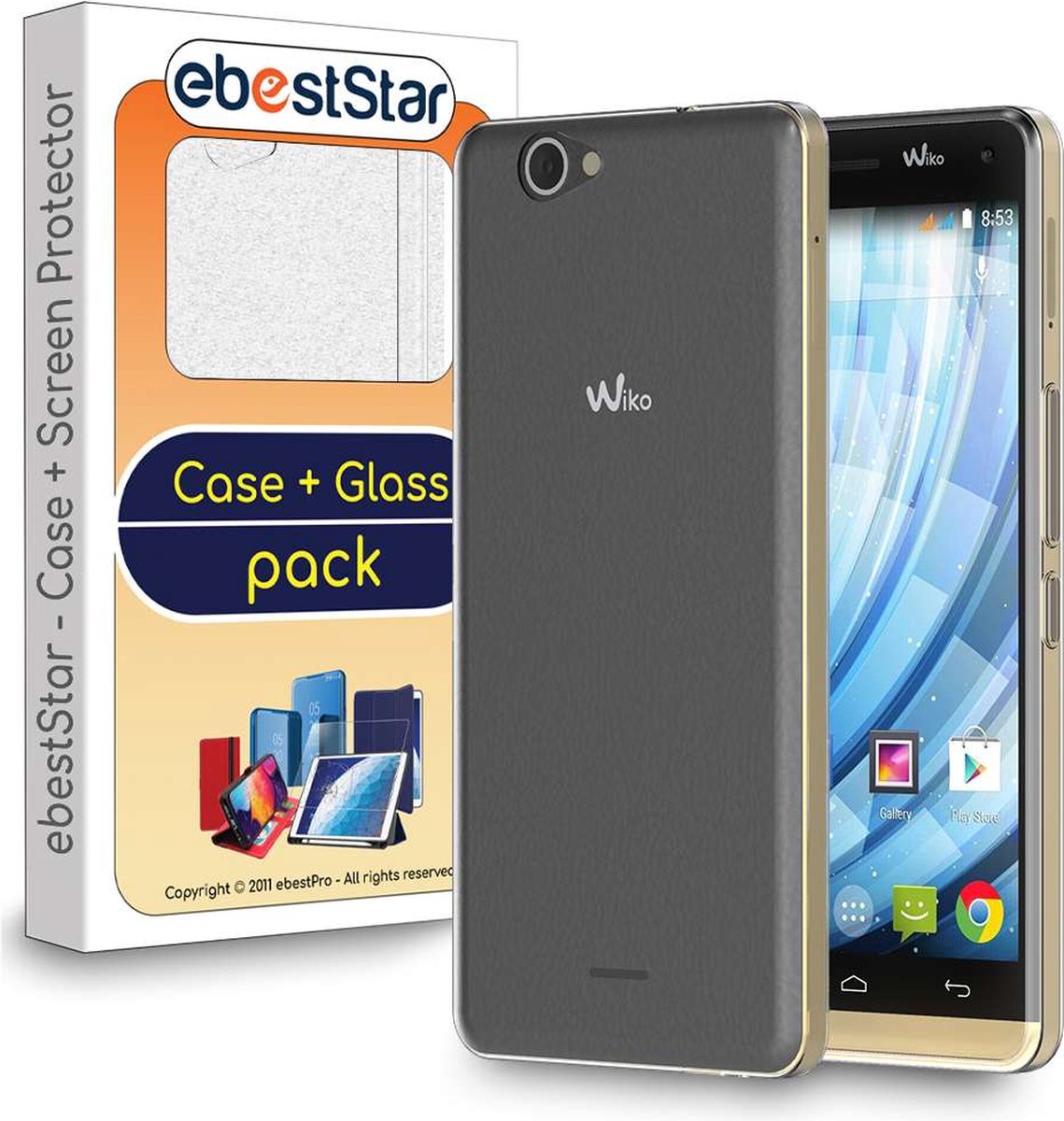ebestStar - Hoes geschikt voor Wiko Getaway, Back Cover, Beschermhoes anti-luchtbellen hoesje, Transparant + Gehard Glas