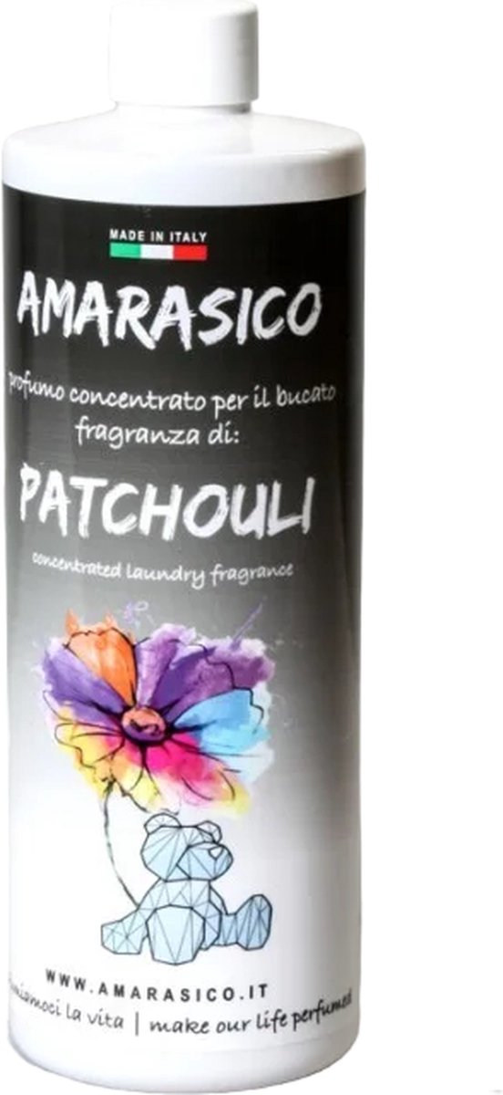 Goedkoopste Amarasico Wasparfum Patschouli - 500 ml – Frisse was – Heerlijke geur – Textielverfrisser – Wasverzachter – Bloemengeur