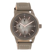 OOZOO Timepieces - Taupe horloge met taupe leren band - C10907