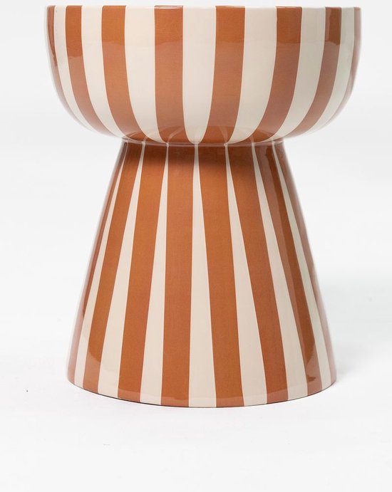Sissy-Boy - Terracotta gestreepte mushroom bijzettafel