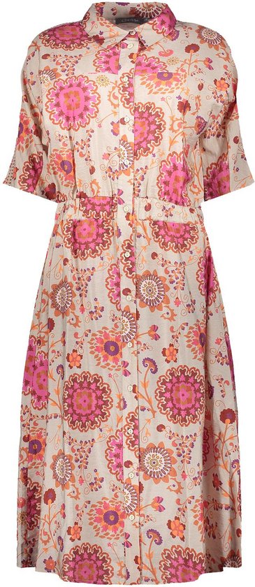 Geisha Jurk Jurk Met Bloemenprint 47224 20 720 Sand/fuchsia/brown Dames Maat - M